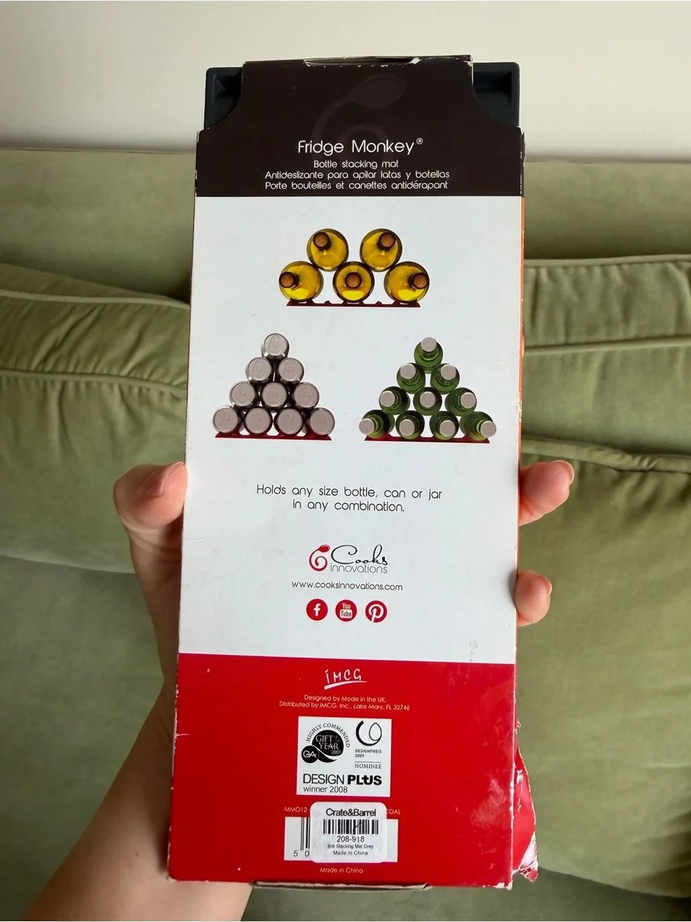 🗽Crate&Barrel Bottle Stacking Mat - Red and White